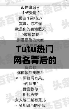 探寻Tutu热门网名背后的故事，流行趋势与个性表达之旅