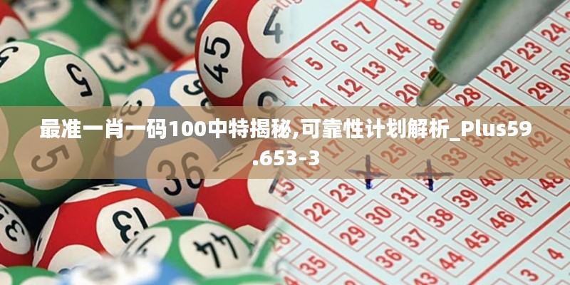 最准一肖一码100中特揭秘,可靠性计划解析_Plus59.653-3