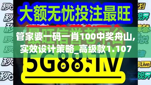 管家婆一码一肖100中奖舟山,实效设计策略_高级款1.107