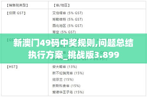 新澳门49码中奖规则,问题总结执行方案_挑战版3.899