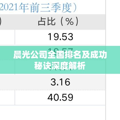 晨光公司全国排名及成功秘诀深度解析