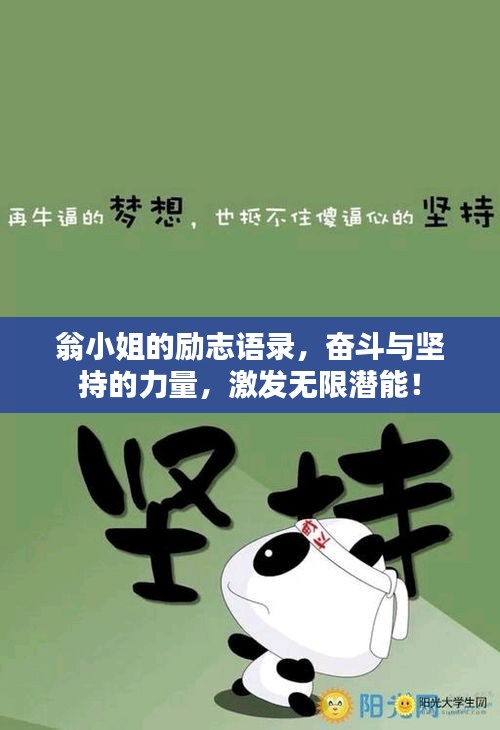 翁小姐的励志语录，奋斗与坚持的力量，激发无限潜能！