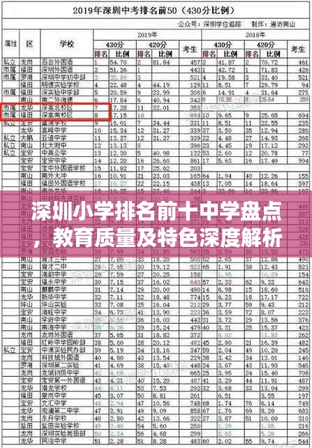 深圳小学排名前十中学盘点，教育质量及特色深度解析