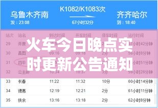 火车今日晚点实时更新公告通知